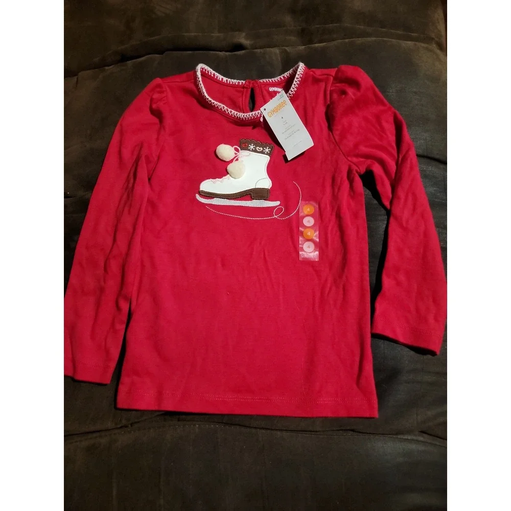 Gymboree winter cheer ice skating shirt size 4‎ nwt